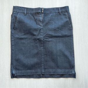 THEORY black denim skirt sz 10 pencil knee length